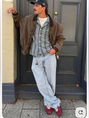 Vintage Towncraft Striped Button Up Shirt Medium Camp Collar 100% Cotton